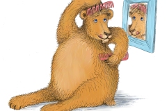 Bear combing hair