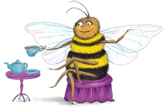 Bee drinking tea