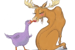 Goose Kissing Moose